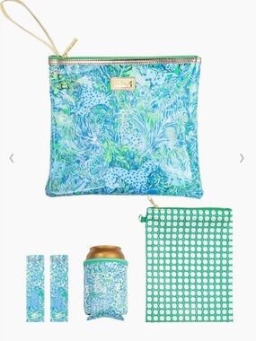 NWT!! Lilly Pulitzer Beach Day Pouch Set